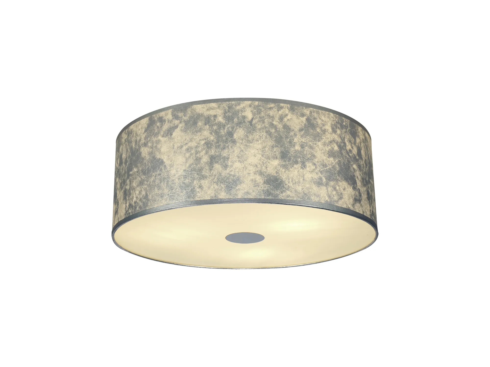 Baymont 60cm Flush 3 Light Silver Leaf, Frosted Diffuser DK0633  Deco Baymont WH SL